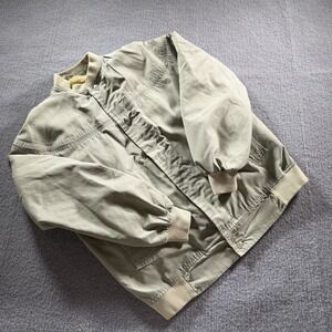 Vintage Kentfield Jacket Mens Medium Beige Sherpa Lined 80s Retro